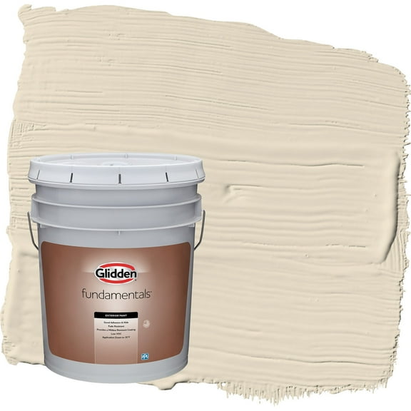 Glidden Fundamentals Bone White / Beige Flat Exterior Paint, 5 Gallon