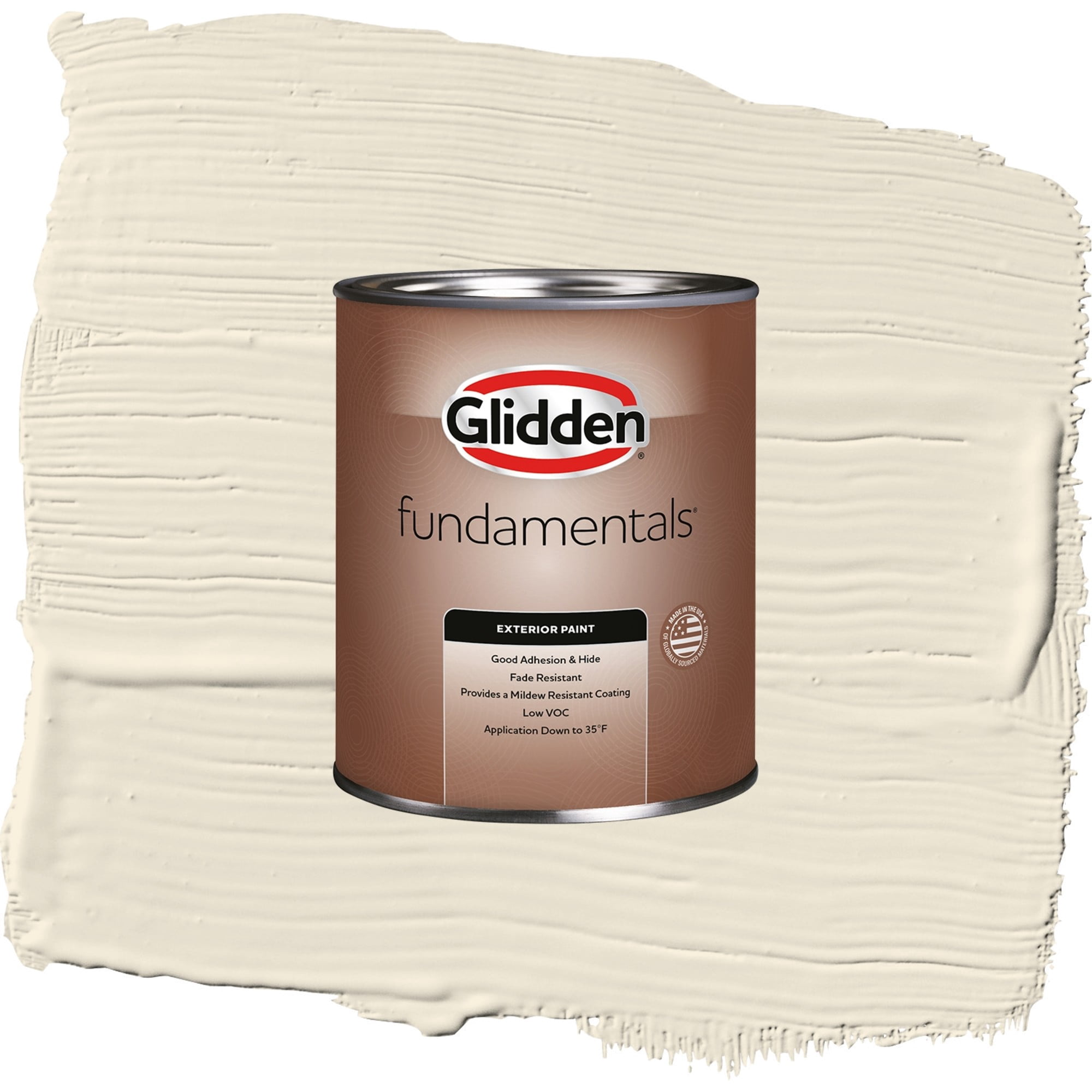 Glidden Fundamentals Brandied Pears / Beige, Flat Exterior Paint, 1 Quart