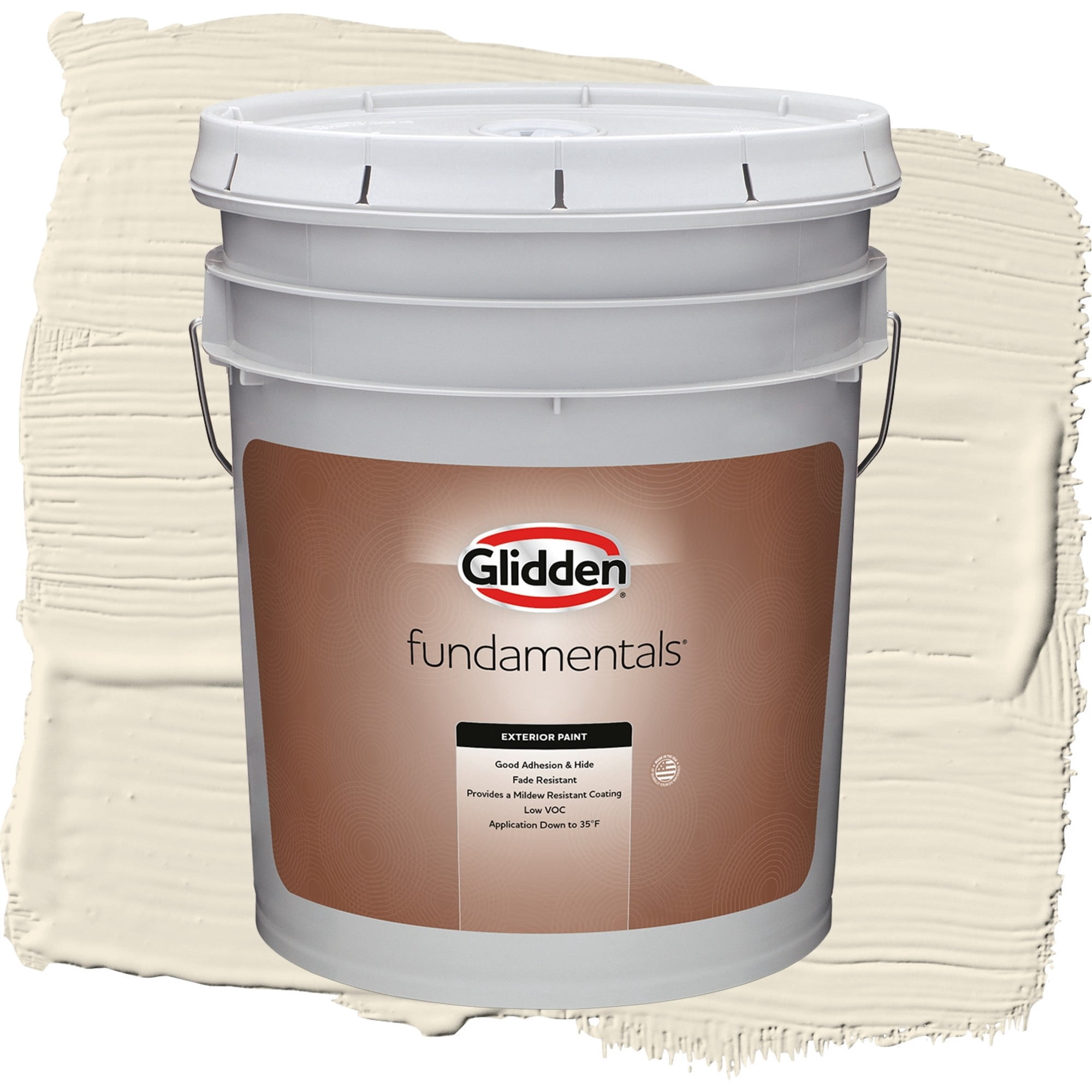 Glidden Fundamentals Brandied Pears / Beige, Flat Exterior Paint, 5 Gallon