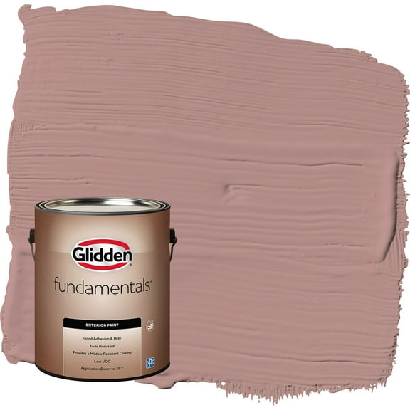 Glidden Fundamentals Brandy Snaps / Red Satin Exterior Paint, 1 Gallon