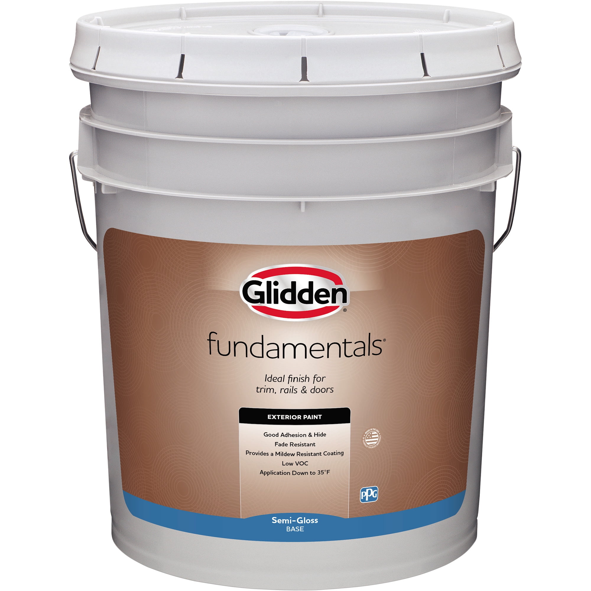 Glidden Fundamentals Exterior Paint Breakwater / Blue, Semi Gloss, 5