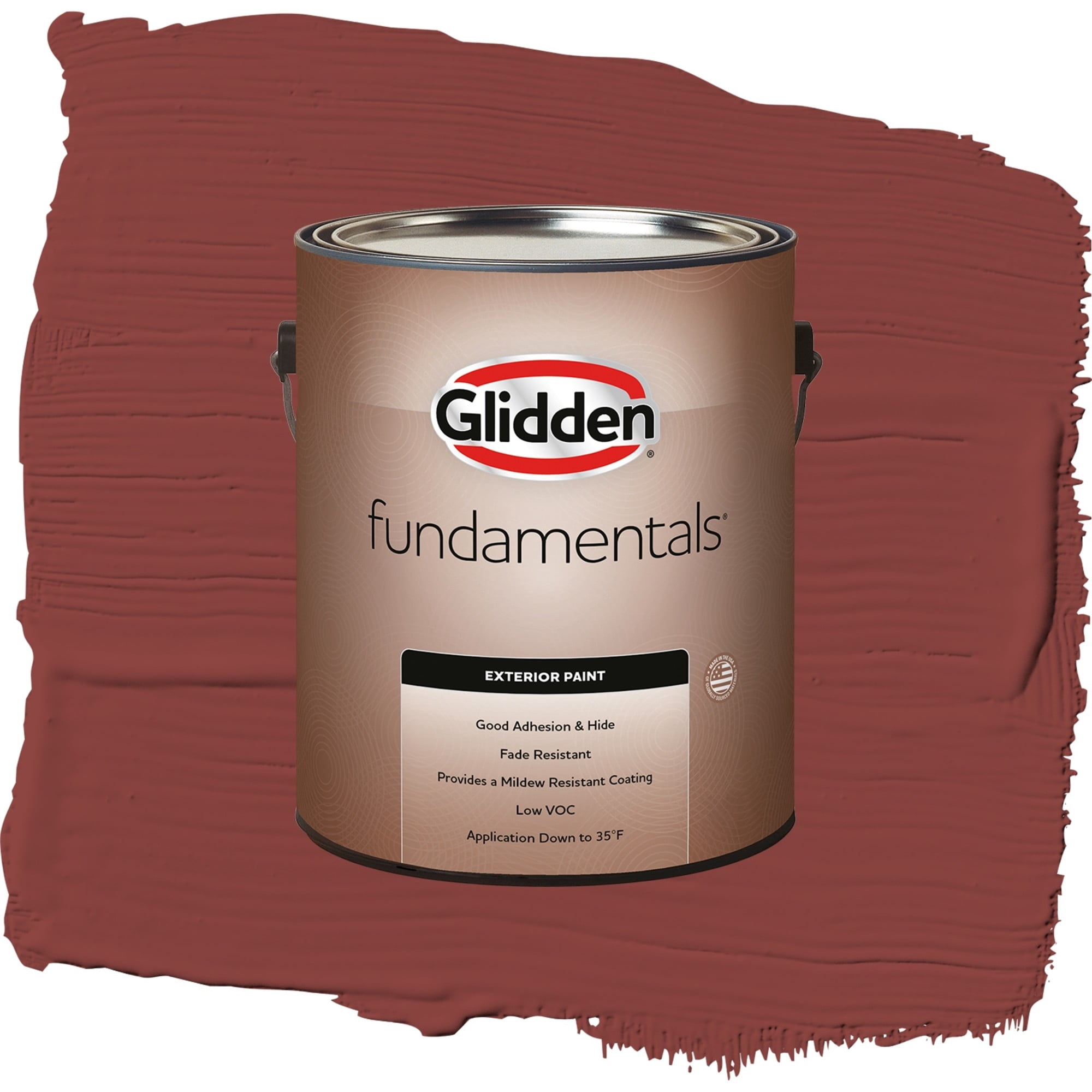 Glidden Fundamentals Brick Dust / Red, Semi-Gloss Exterior Paint, 1 Gallon