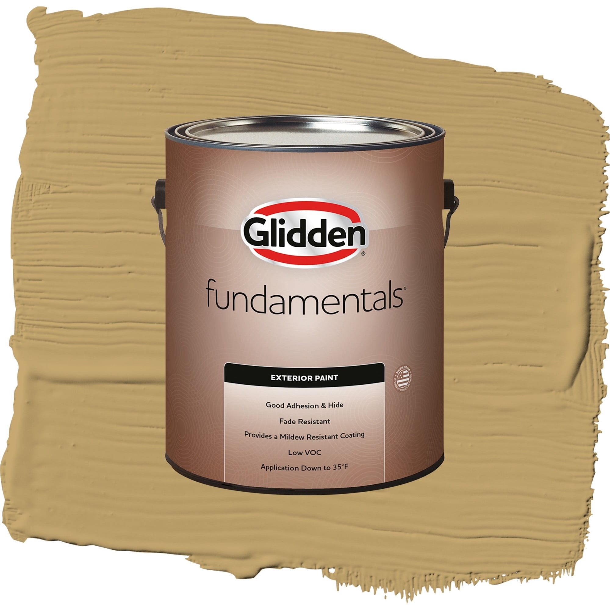 Glidden Fundamentals Buffalo Hide Semi Gloss Exterior Paint and Primer, 1 Gallon