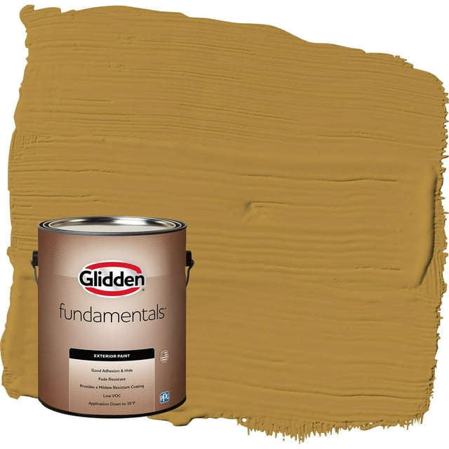 Glidden Fundamentals Butterscotch Ripple / Yellow Semi-Gloss Exterior Paint, 1 Gallon