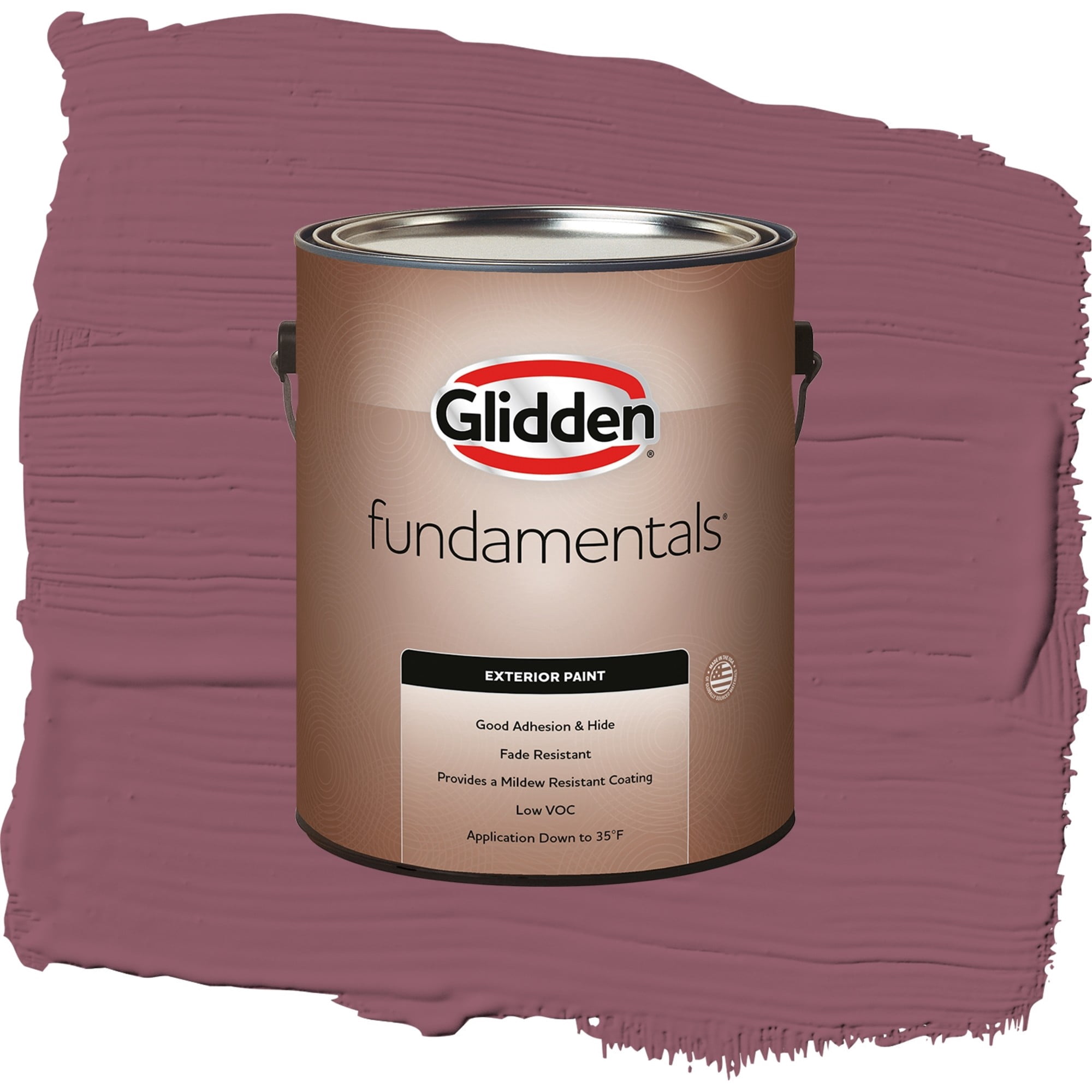 Glidden Fundamentals Cabernet Flat Exterior Paint and Primer, 1 Gallon