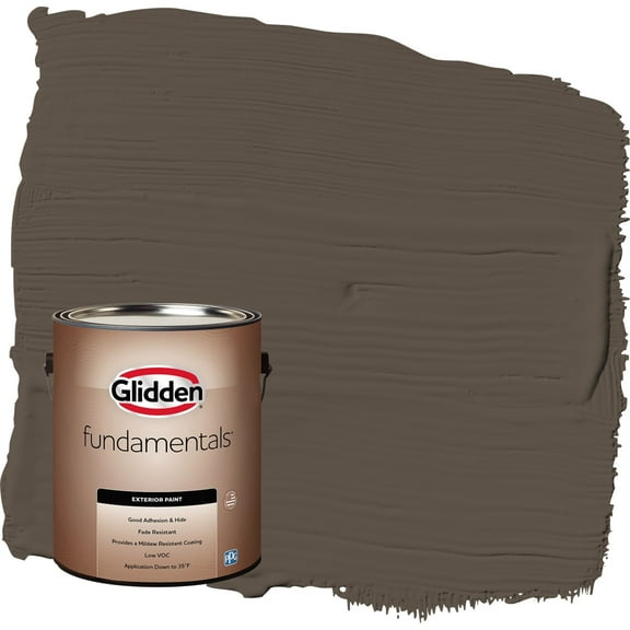 Glidden Fundamentals Cabin Fever / Brown Flat Exterior Paint, 1 Gallon