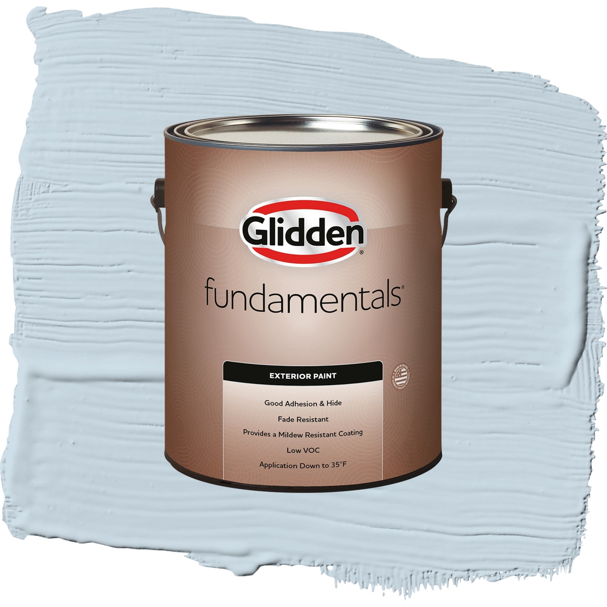 Glidden Fundamentals Calm Sea / Blue, Satin Exterior Paint, 1 Gallon