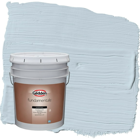 Glidden Fundamentals Calm Sea / Blue Satin Exterior Paint, 5 Gallon