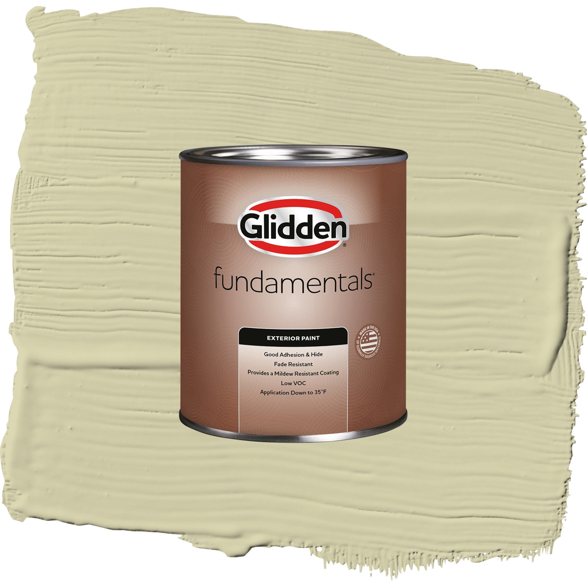 Glidden Fundamentals Canary Grass / Green, Flat Exterior Paint, 1 Quart