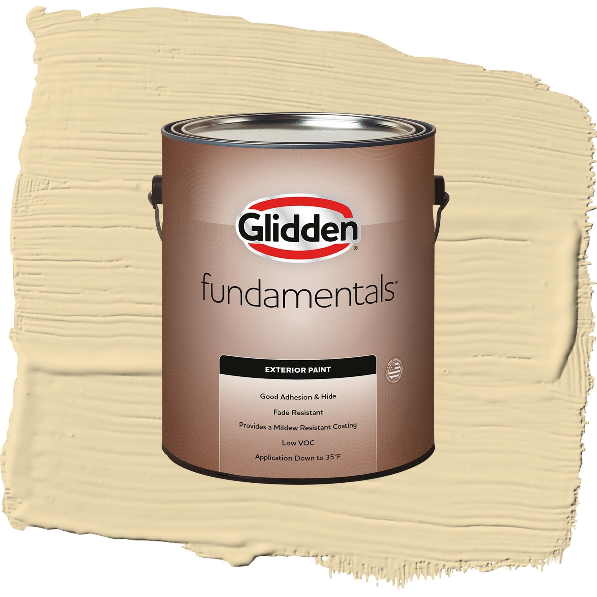 Glidden Fundamentals Caramelized Pears / Yellow, Flat Exterior Paint, 1 Gallon