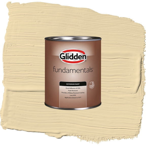 Glidden Fundamentals Caramelized Pears / Yellow, Satin Exterior Paint, 1 Quart