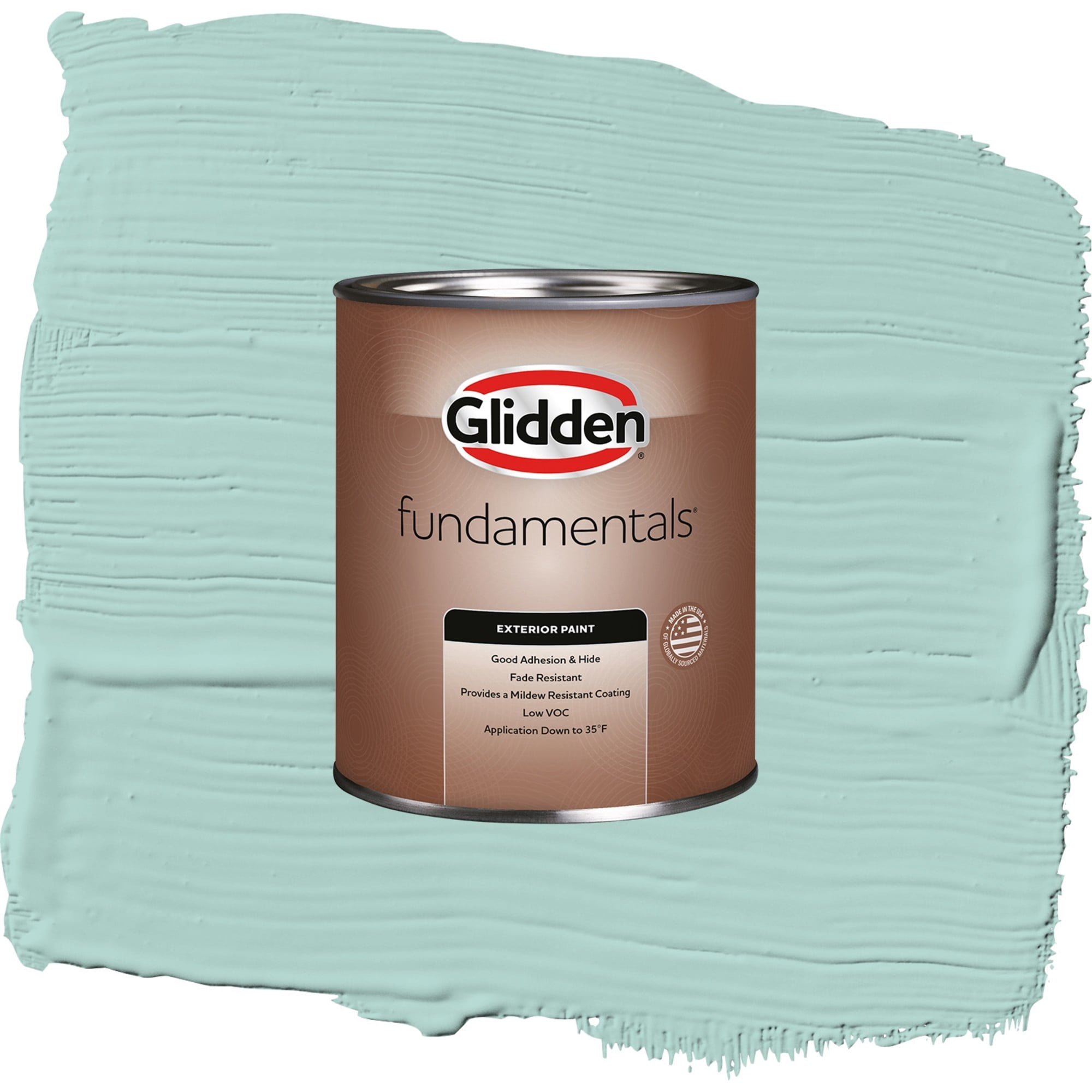 Glidden Fundamentals Cassiopeia / Green, Semi-Gloss Exterior Paint, 1 Quart