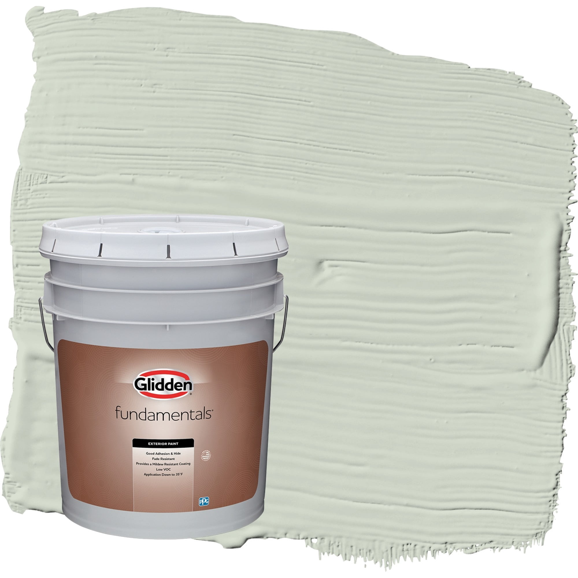 Glidden Fundamentals Castaway / Green, Flat Exterior Paint, 5 Gallon