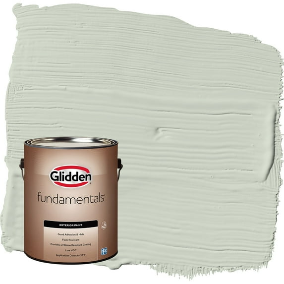 Glidden Fundamentals Castaway / Green Satin Exterior Paint, 1 Gallon