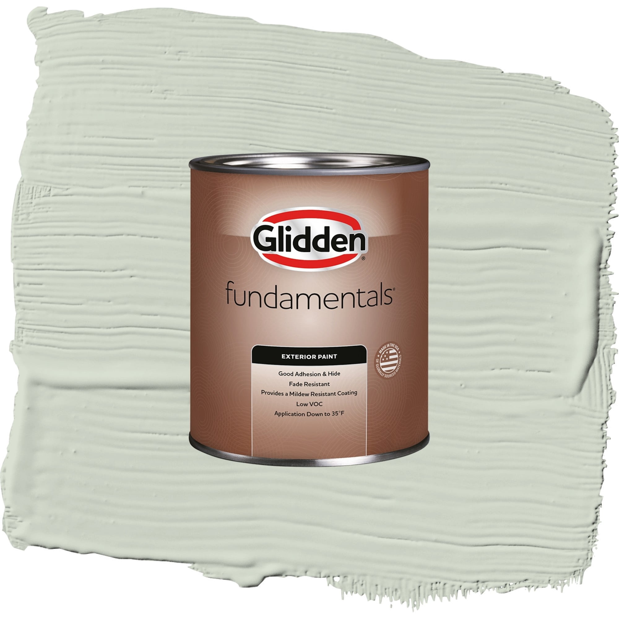 Glidden Fundamentals Castaway Semi Gloss Exterior Paint and Primer, 1 Quart