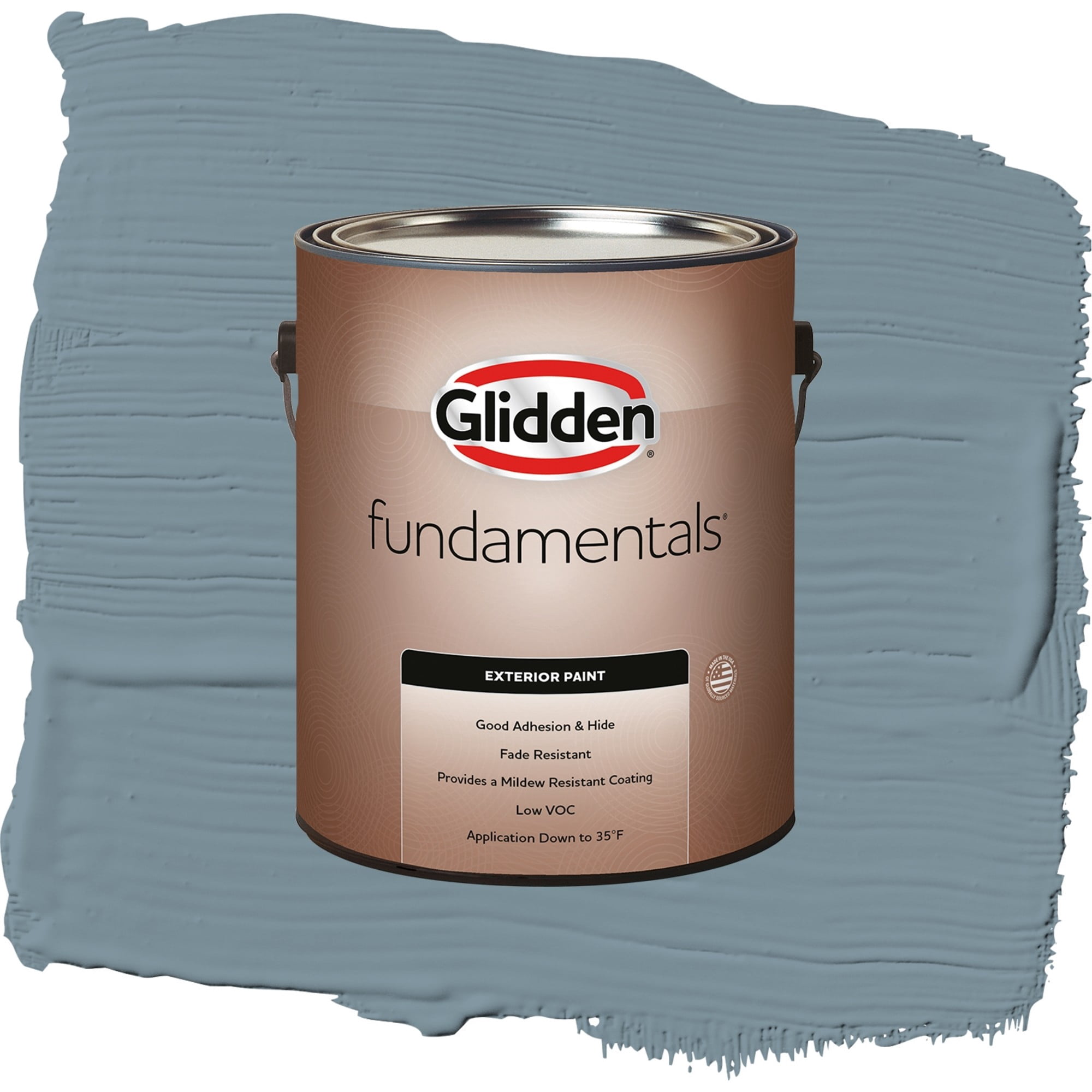 Glidden Fundamentals Chalky Blue / Blue, Semi-Gloss Exterior Paint, 1 Gallon