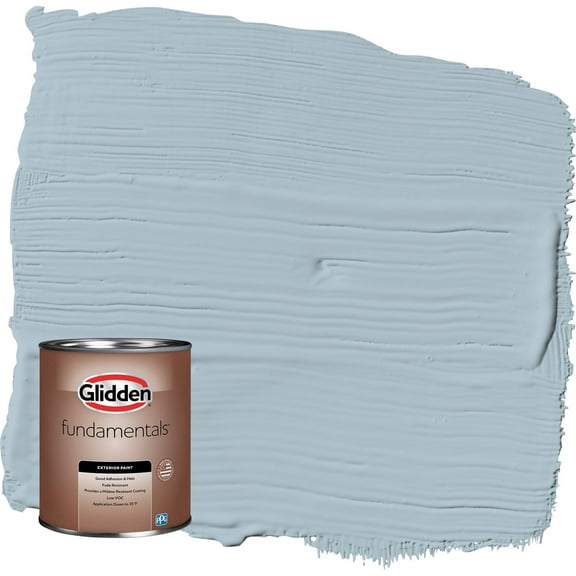Glidden Fundamentals Chambray / Blue Flat Exterior Paint, 1 Quart