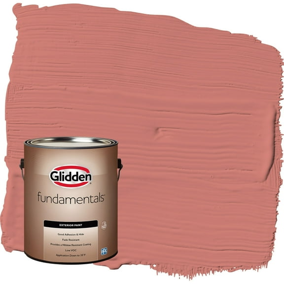 Glidden Fundamentals Chili Pepper / Red Satin Exterior Paint, 1 Gallon