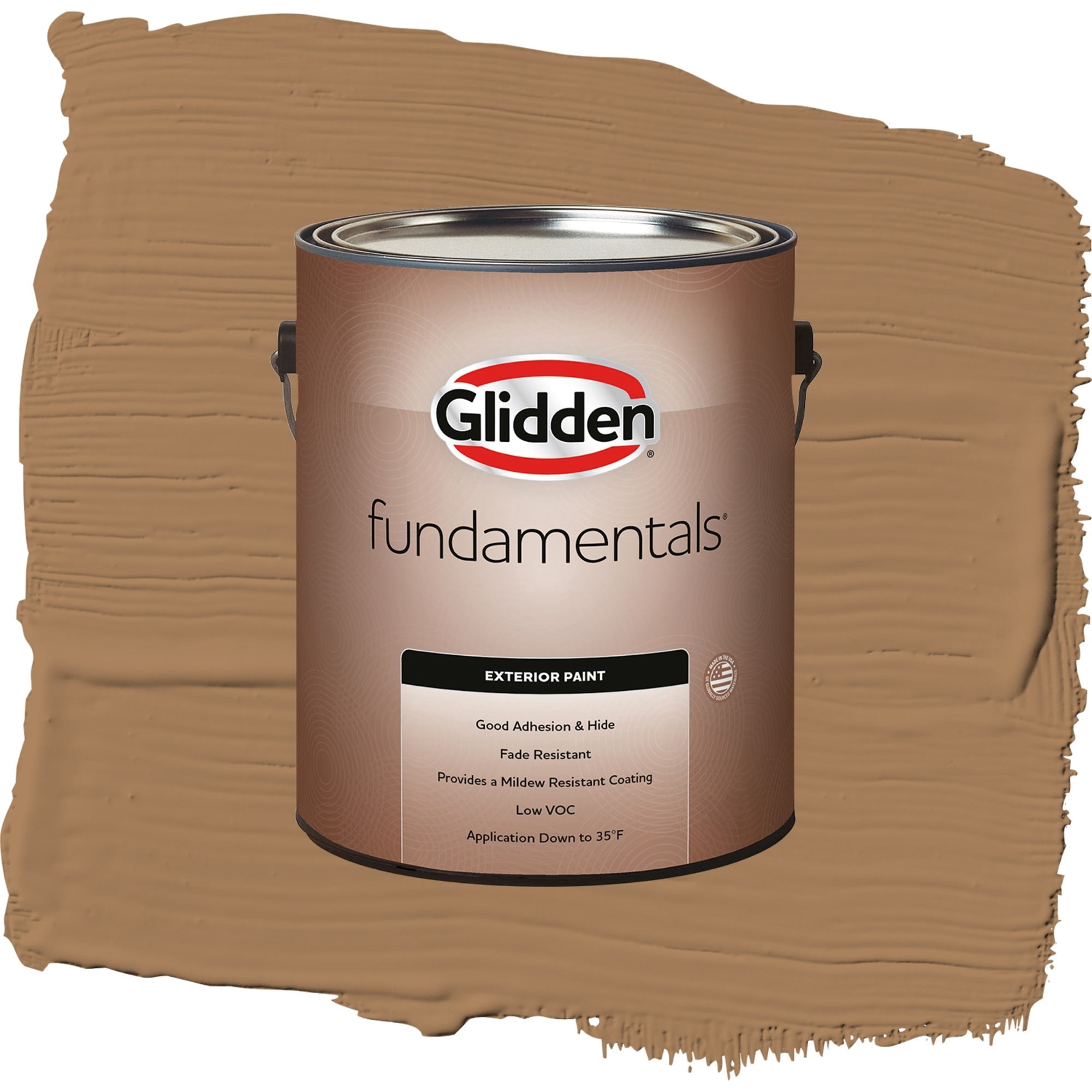 Glidden Fundamentals Cinnamon Crunch Flat Exterior Paint and Primer, 1 Gallon