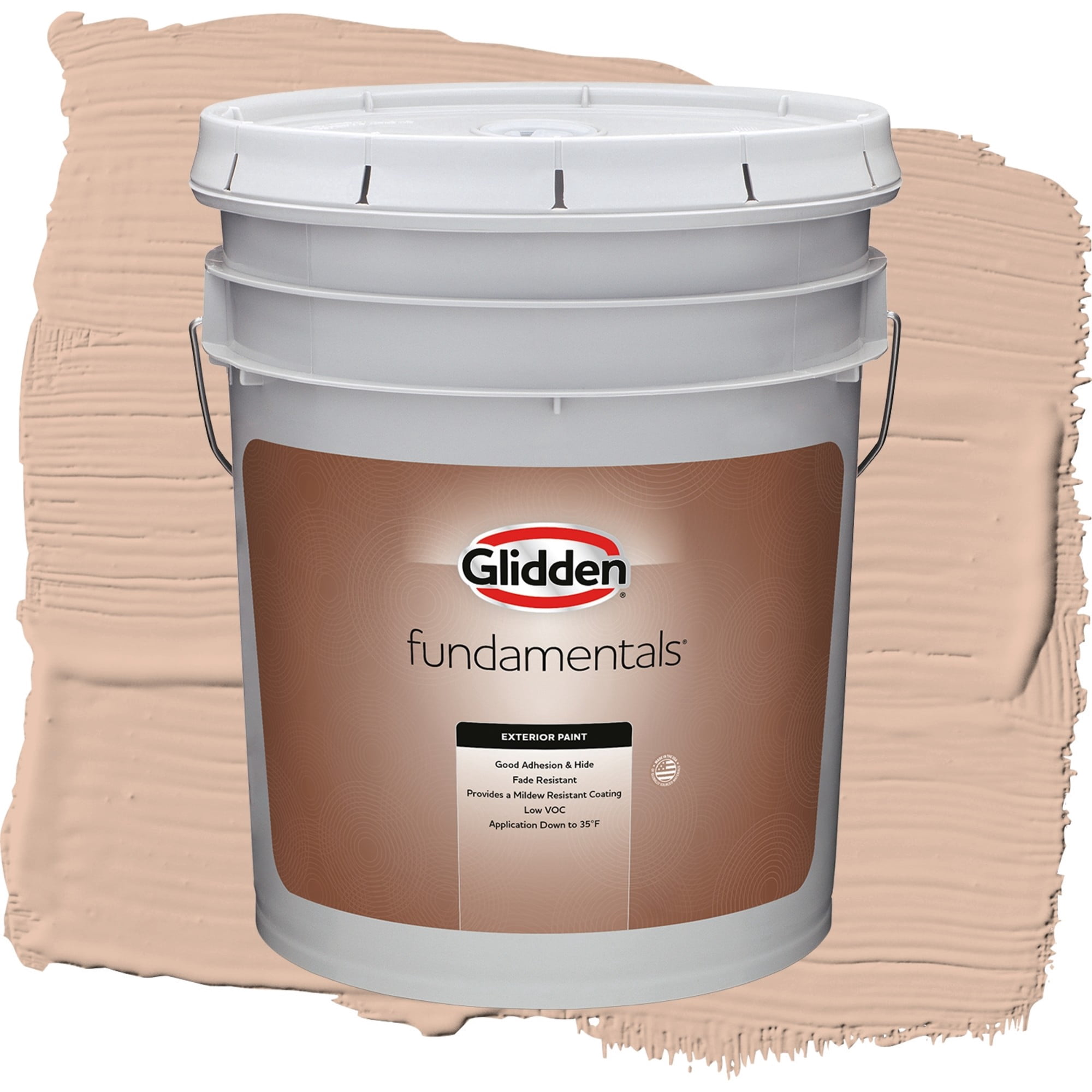 Glidden Fundamentals Cinnamon Ice / Orange, Flat Exterior Paint, 5 Gallon