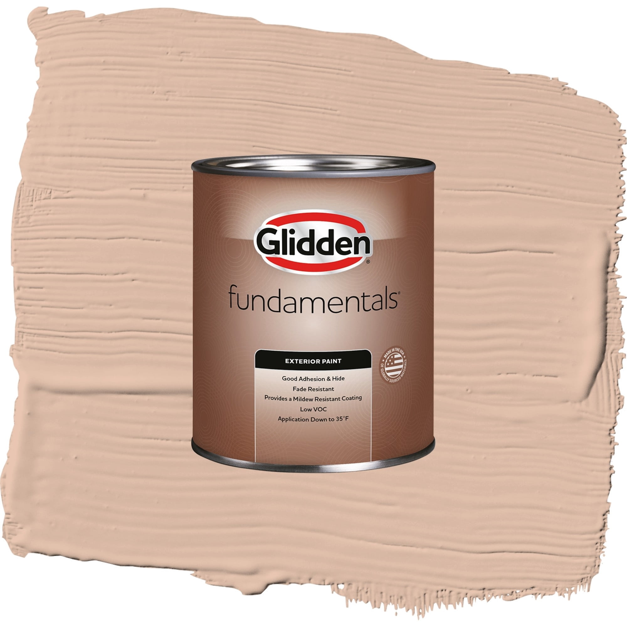 Glidden Fundamentals Cinnamon Ice / Orange, Semi-Gloss Exterior Paint, 1 Quart