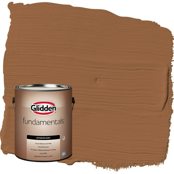 Glidden Fundamentals Cinnamon Stick / Orange Flat Exterior Paint, 1 Gallon