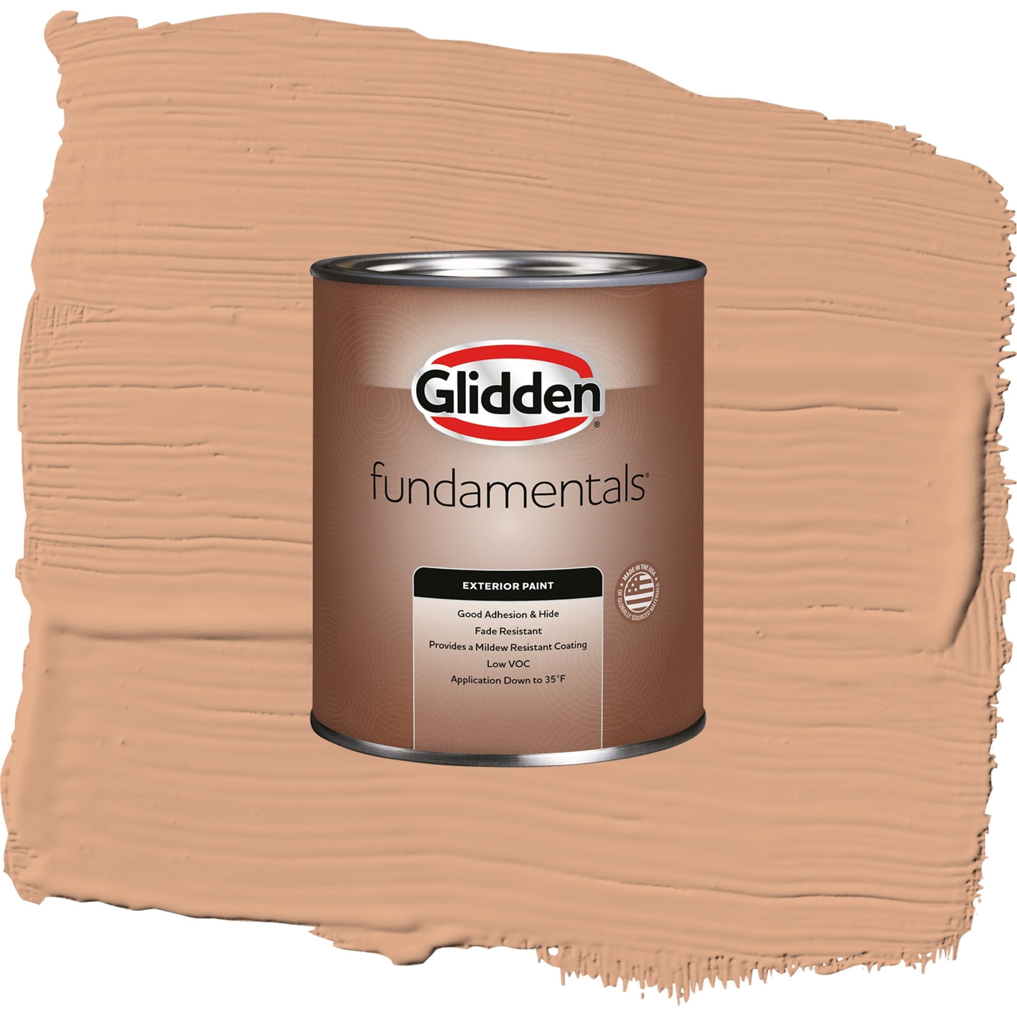 Glidden Fundamentals Clay Fire Flat Exterior Paint and Primer, 1 Quart