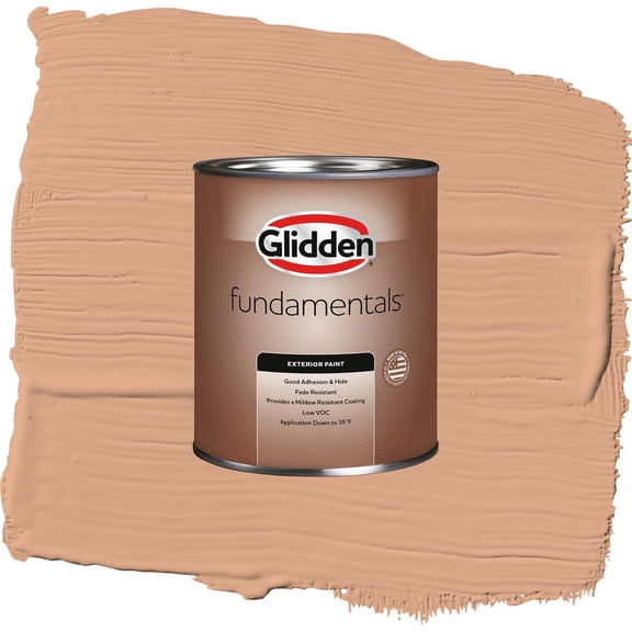 Glidden Fundamentals Clay Fire / Orange, Flat Exterior Paint, 1 Quart