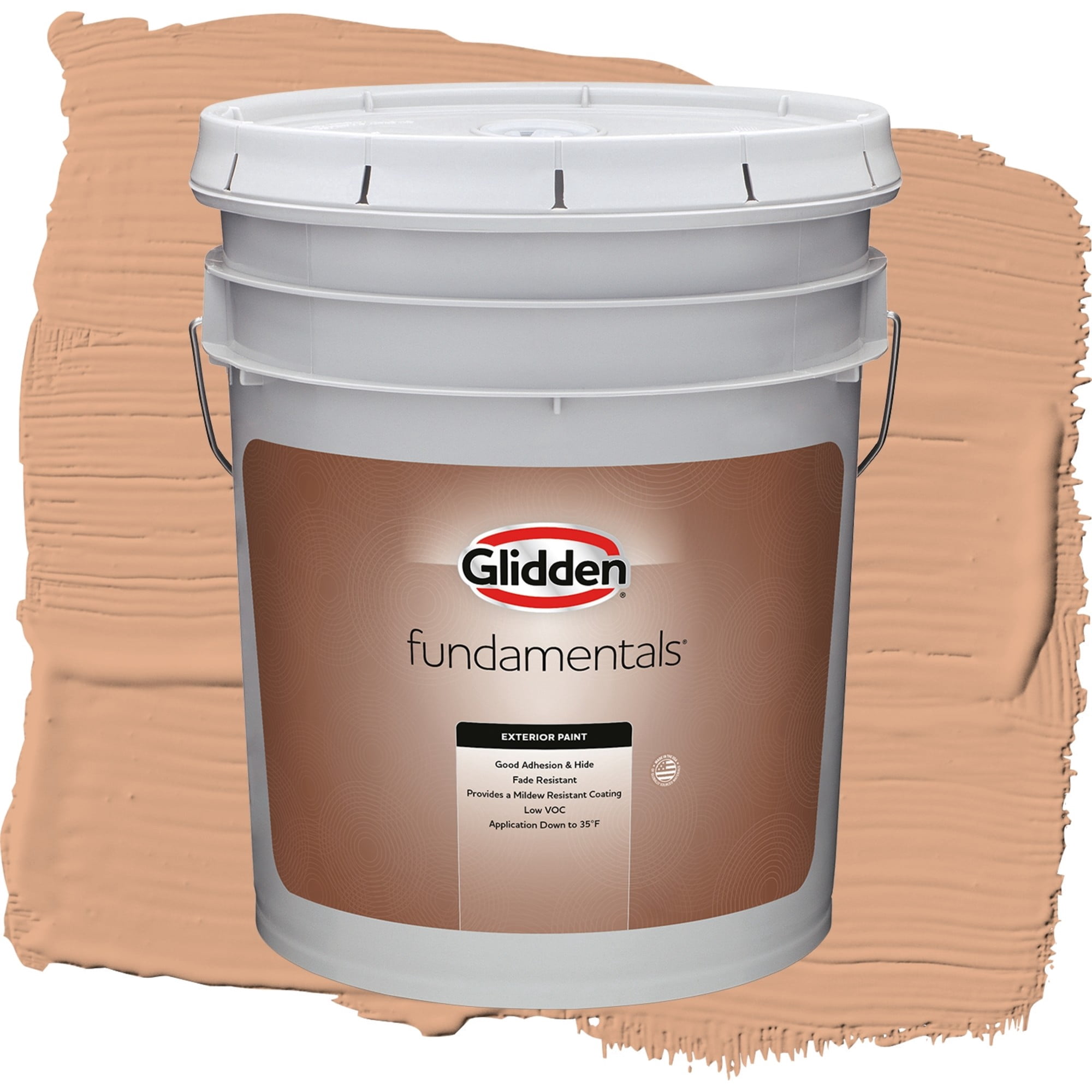 Glidden Fundamentals Clay Fire / Orange, Semi-Gloss Exterior Paint, 5 Gallon