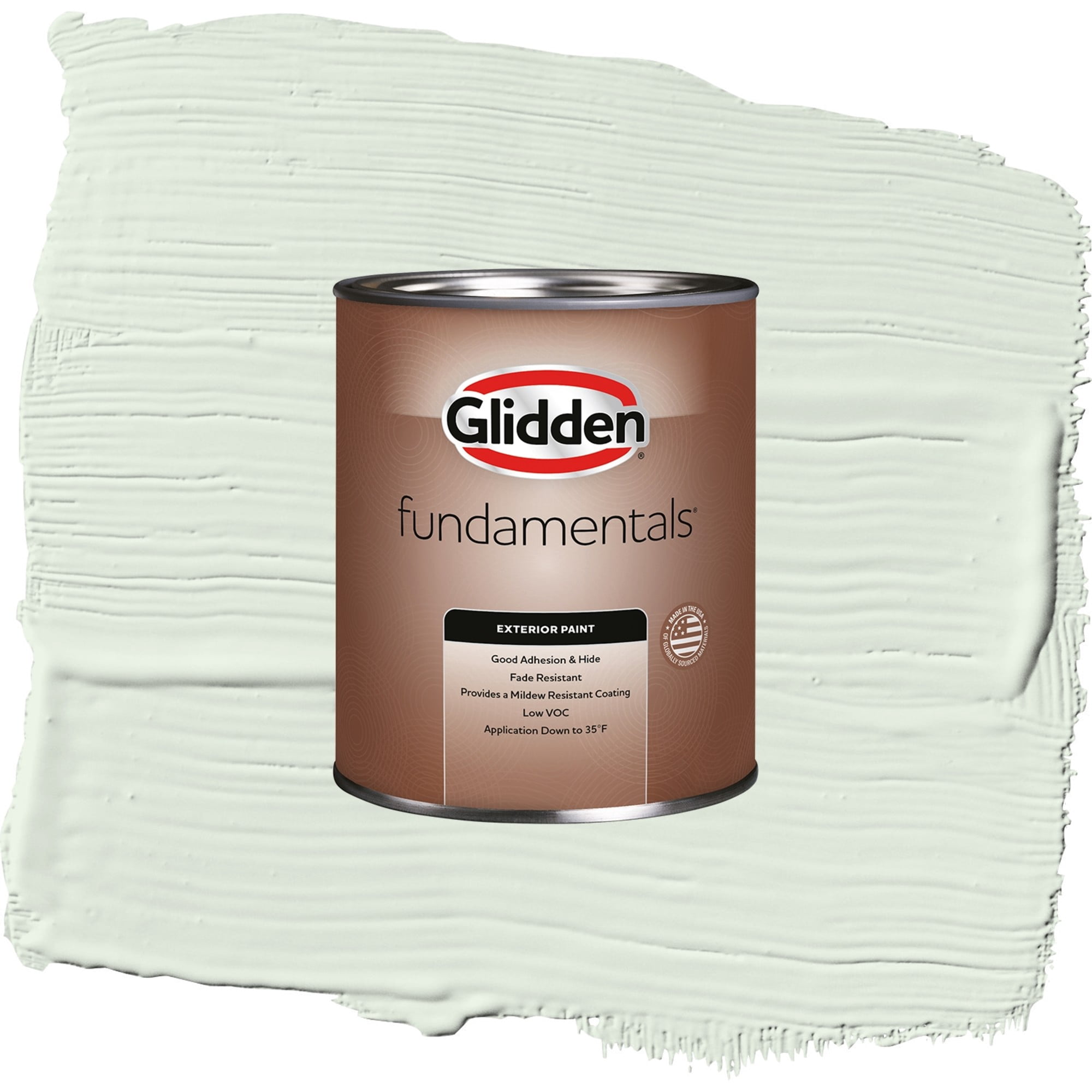 Glidden Fundamentals Cloudy Day / Green, Flat Exterior Paint, 1 Quart