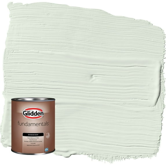 Glidden Fundamentals Cloudy Day / Green Flat Exterior Paint, 1 Quart
