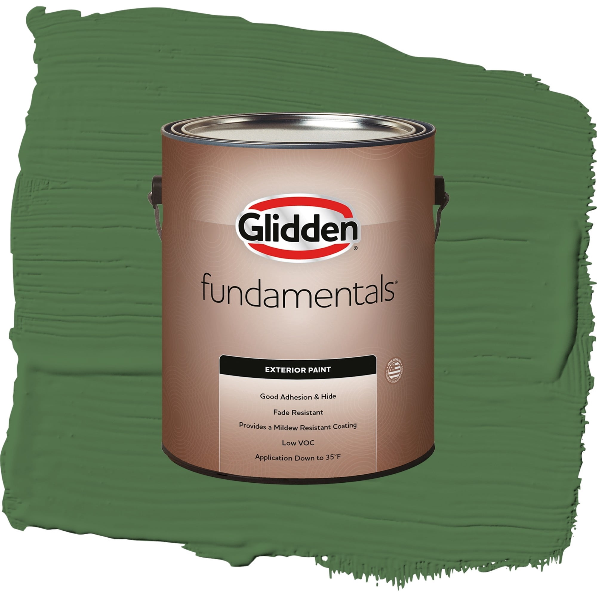 Glidden Fundamentals Clover Leaf / Green, Flat Exterior Paint, 1 Gallon