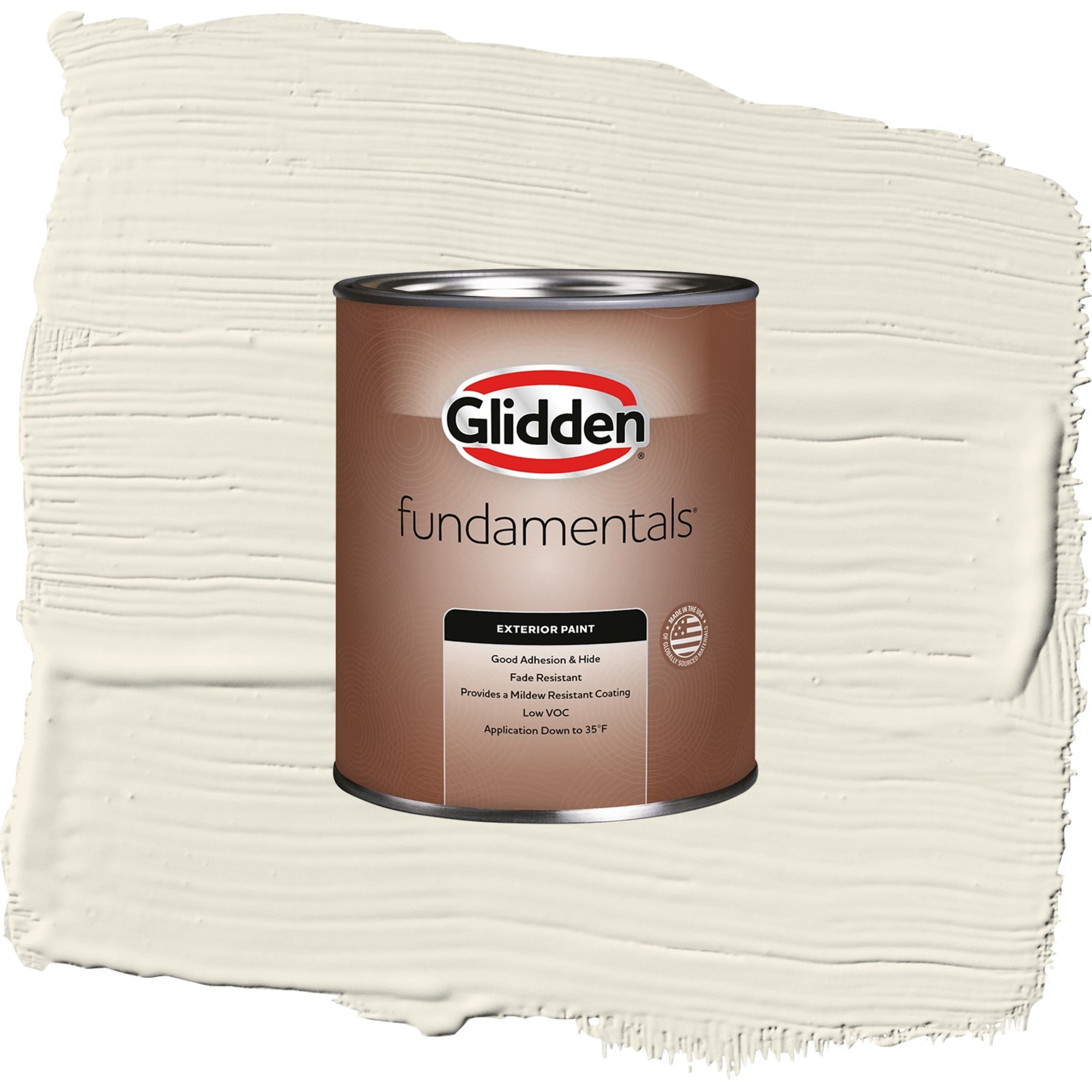Glidden Fundamentals Cold Foam / White Flat Exterior Paint, 1 Quart