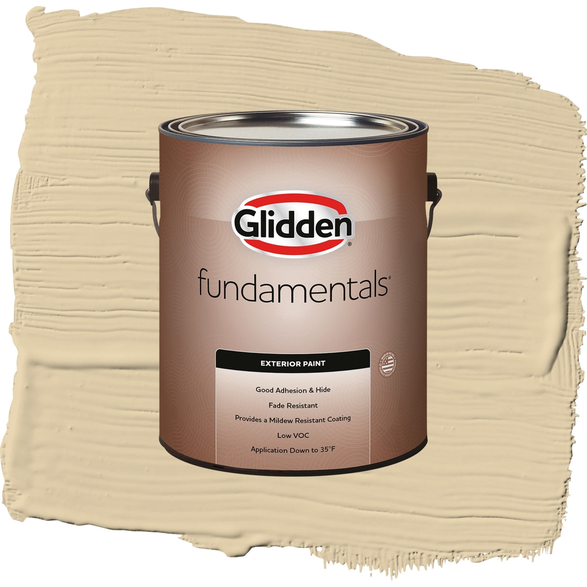 Glidden Fundamentals Cookie Dough / Beige, Flat Exterior Paint, 1 Gallon