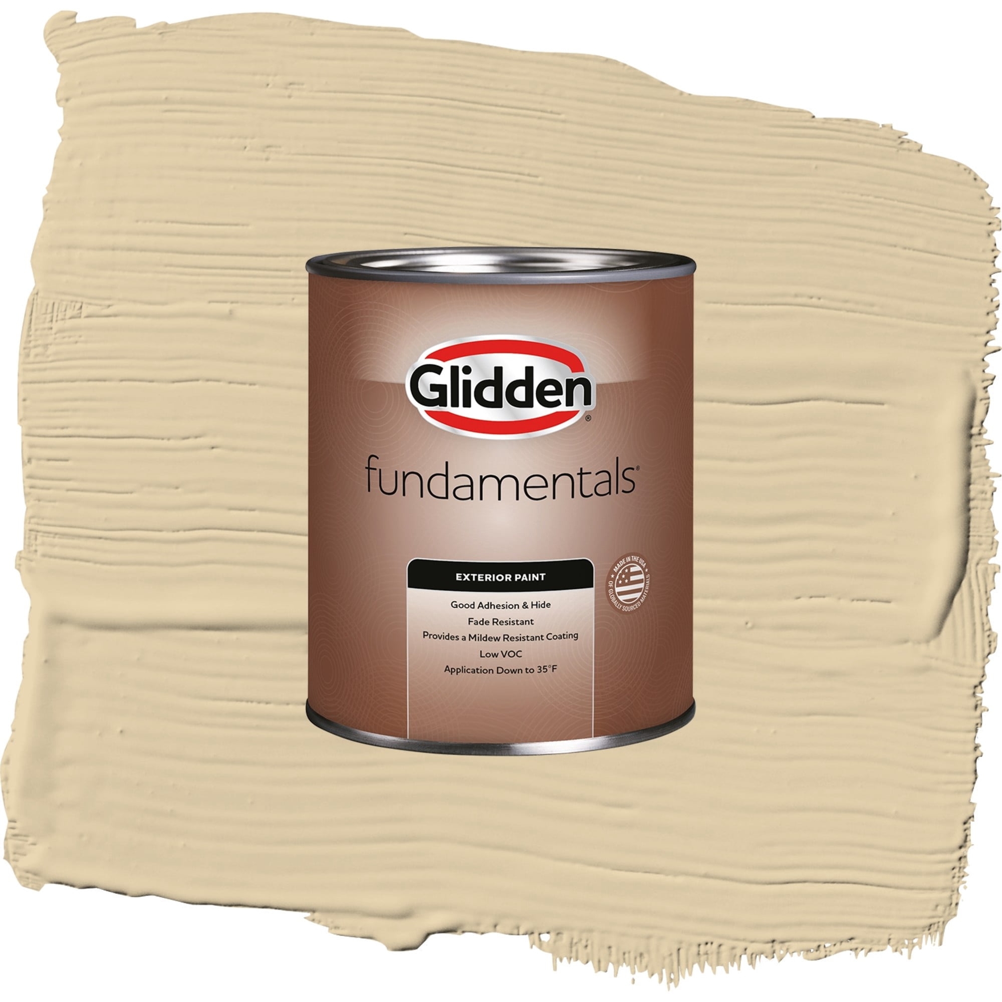 Glidden Fundamentals Cookie Dough / Beige, Flat Exterior Paint, 1 Quart