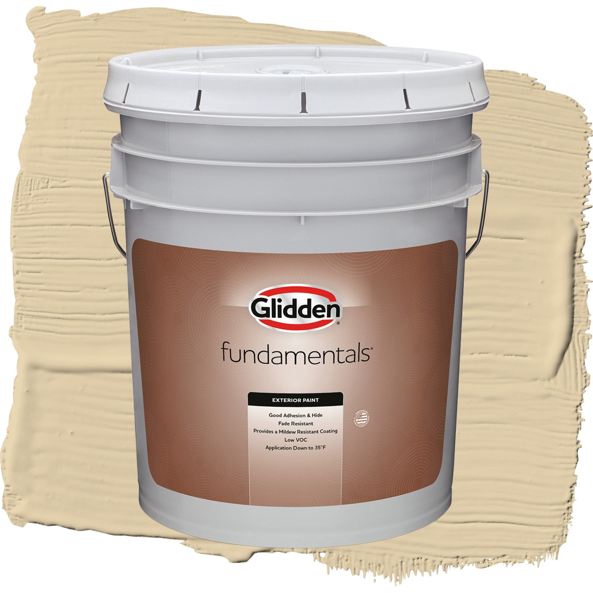 Glidden Fundamentals Cookie Dough / Beige, Satin Exterior Paint, 5 Gallon