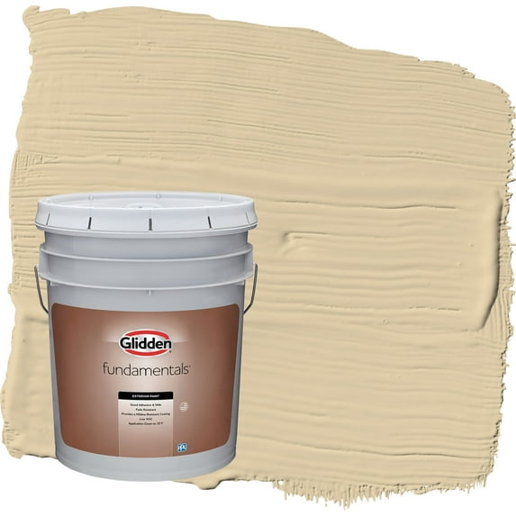 Glidden Fundamentals Cookie Dough / Beige Semi-Gloss Exterior Paint, 5 Gallon