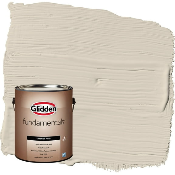 Glidden Fundamentals Cool Concrete / Beige Flat Exterior Paint, 1 Gallon