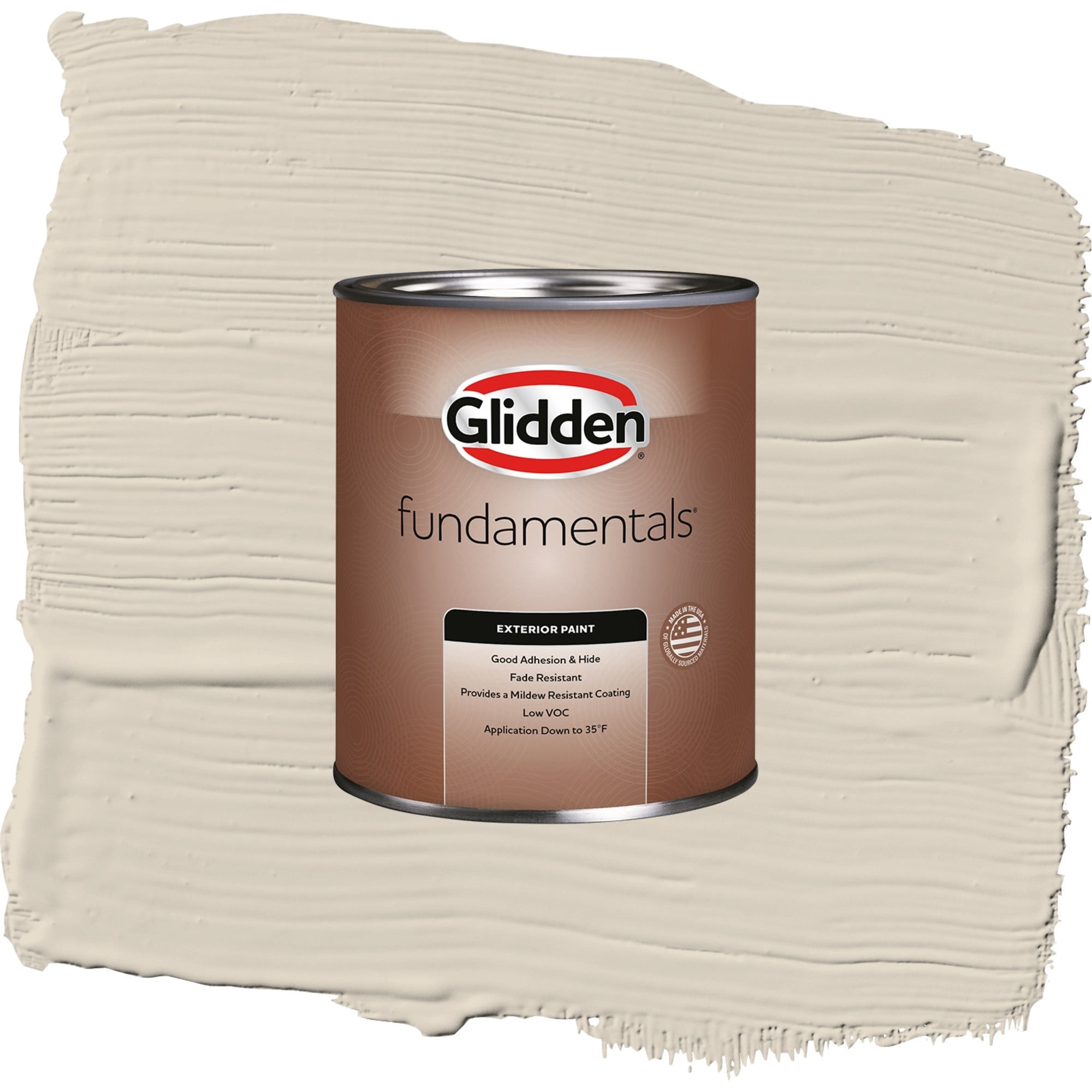 Glidden Fundamentals Cool Concrete / Beige, Flat Exterior Paint, 1 Quart