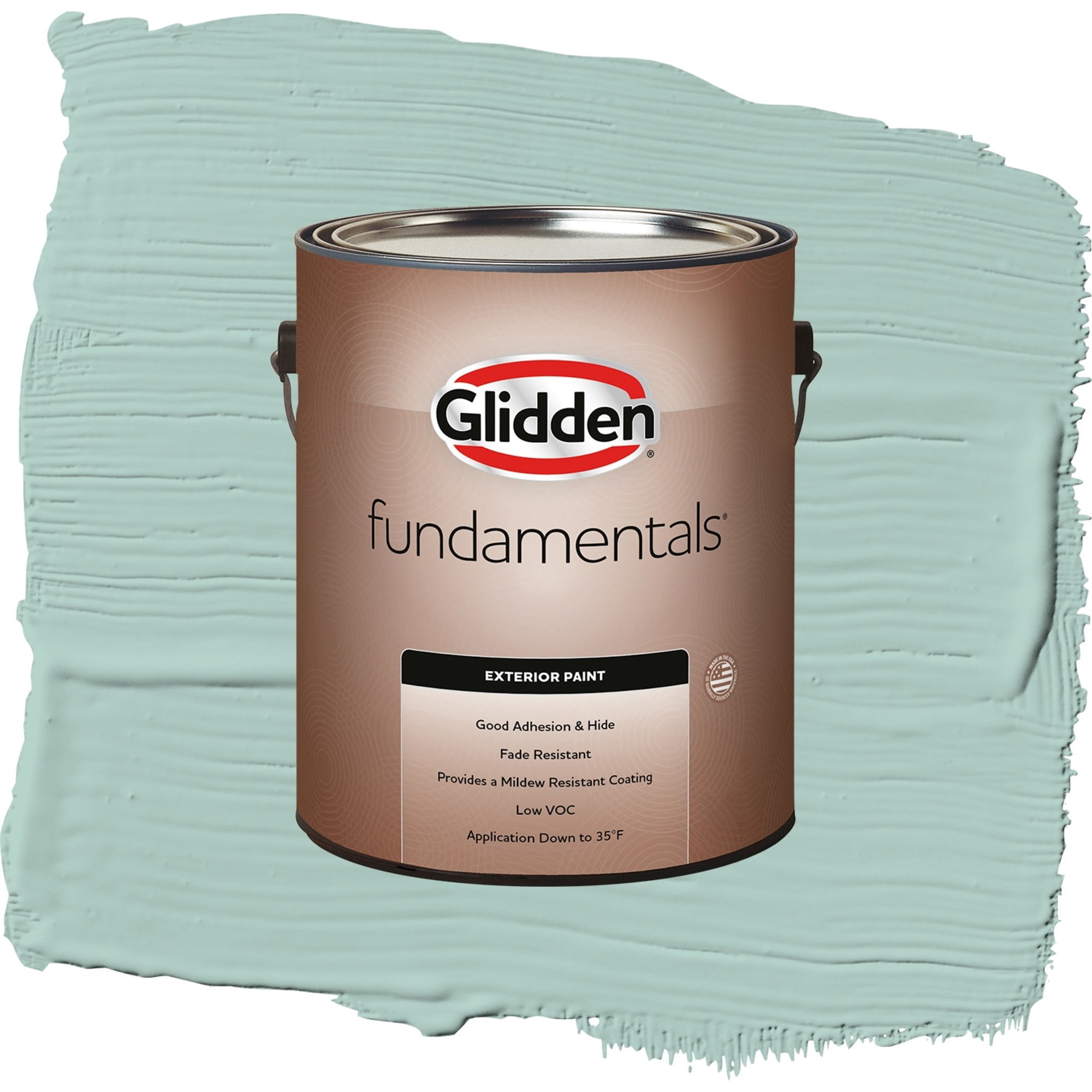 Glidden Fundamentals Copenhagen / Green, Flat Exterior Paint, 1 Gallon