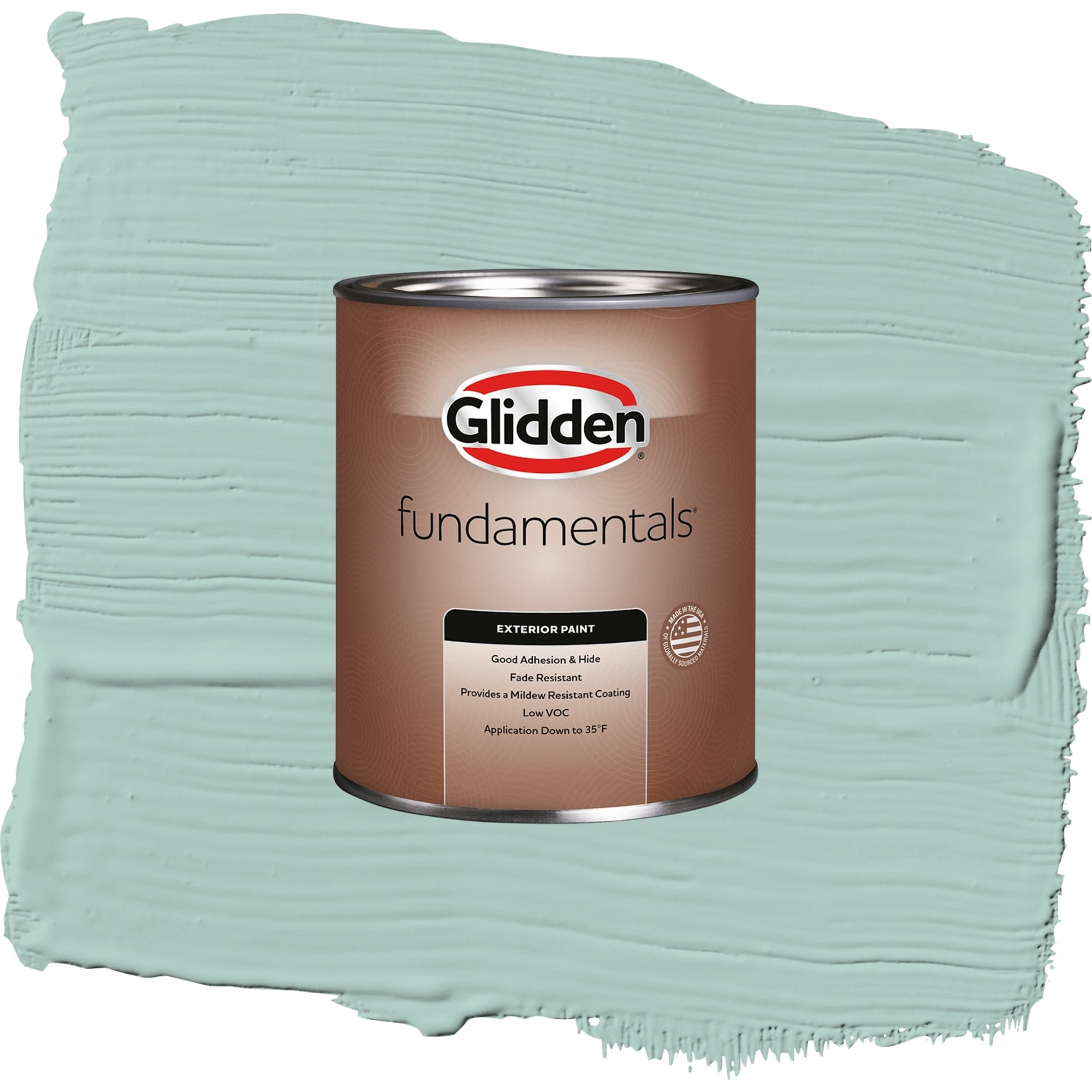 Glidden Fundamentals Copenhagen / Green, Satin Exterior Paint, 1 Quart