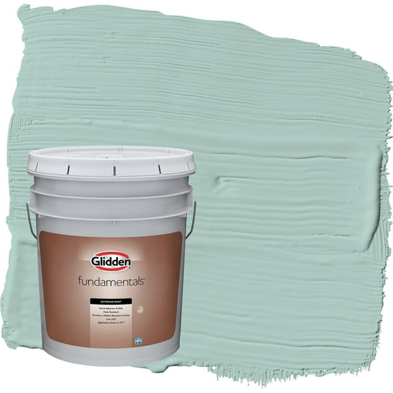 Glidden Fundamentals Copenhagen / Green Semi-Gloss Exterior Paint, 5 Gallon