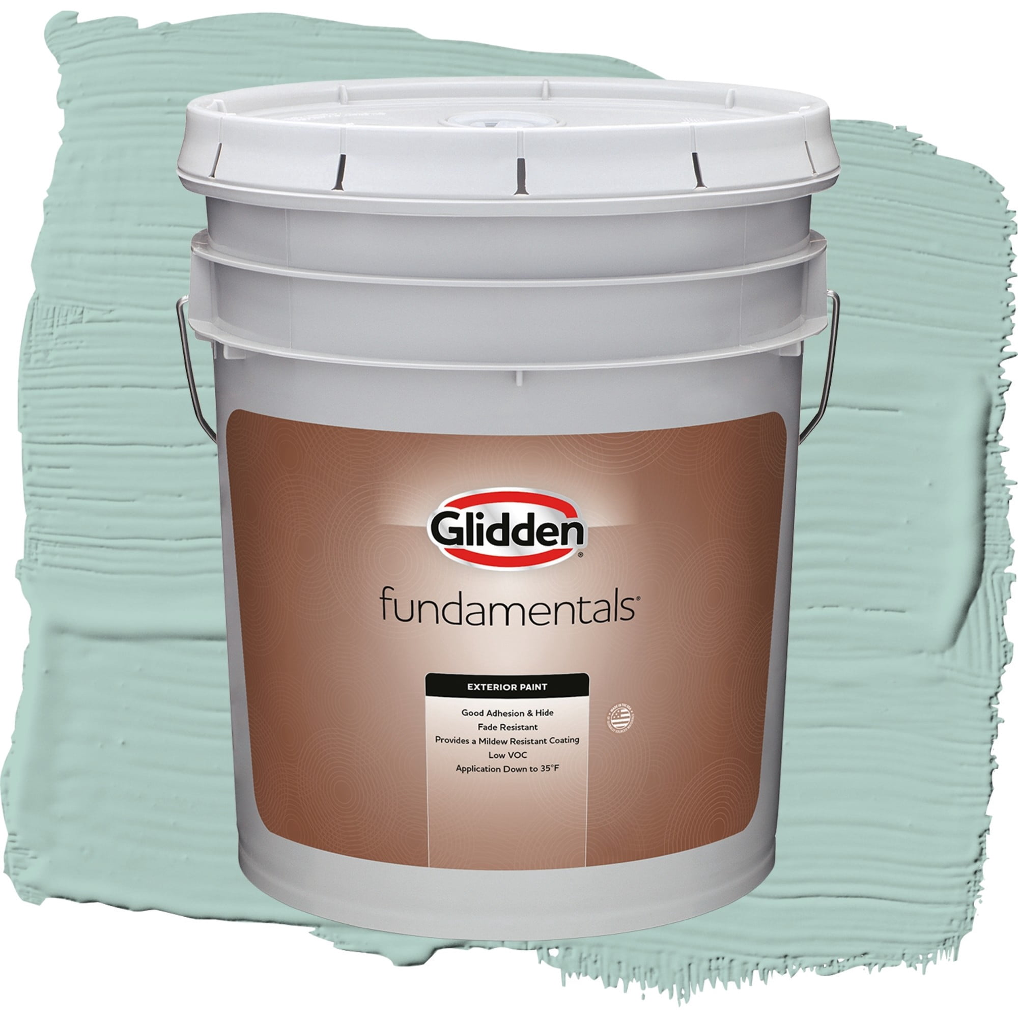 Glidden Fundamentals Copenhagen / Green, Semi-Gloss Exterior Paint, 5 Gallon
