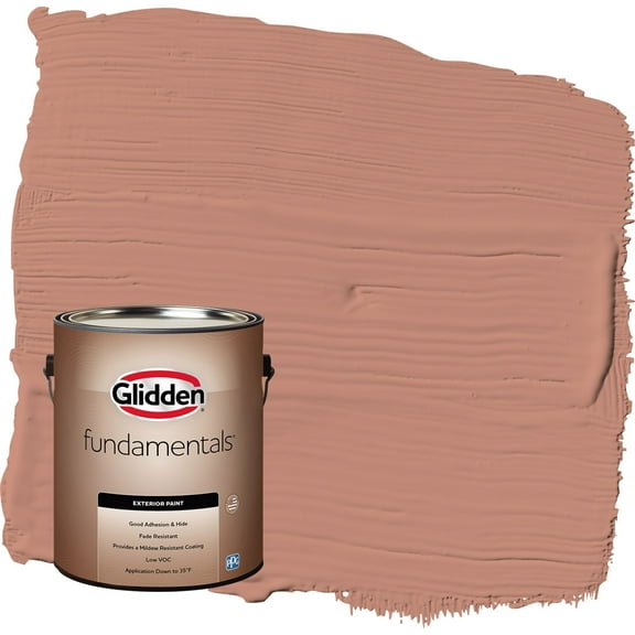 Glidden Fundamentals Copper Trail / Orange Semi-Gloss Exterior Paint, 1 Gallon