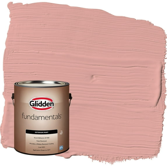 Glidden Fundamentals Coral Cove / Orange Flat Exterior Paint, 1 Gallon