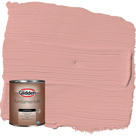 Glidden Fundamentals Coral Cove / Orange Flat Exterior Paint, 1 Quart