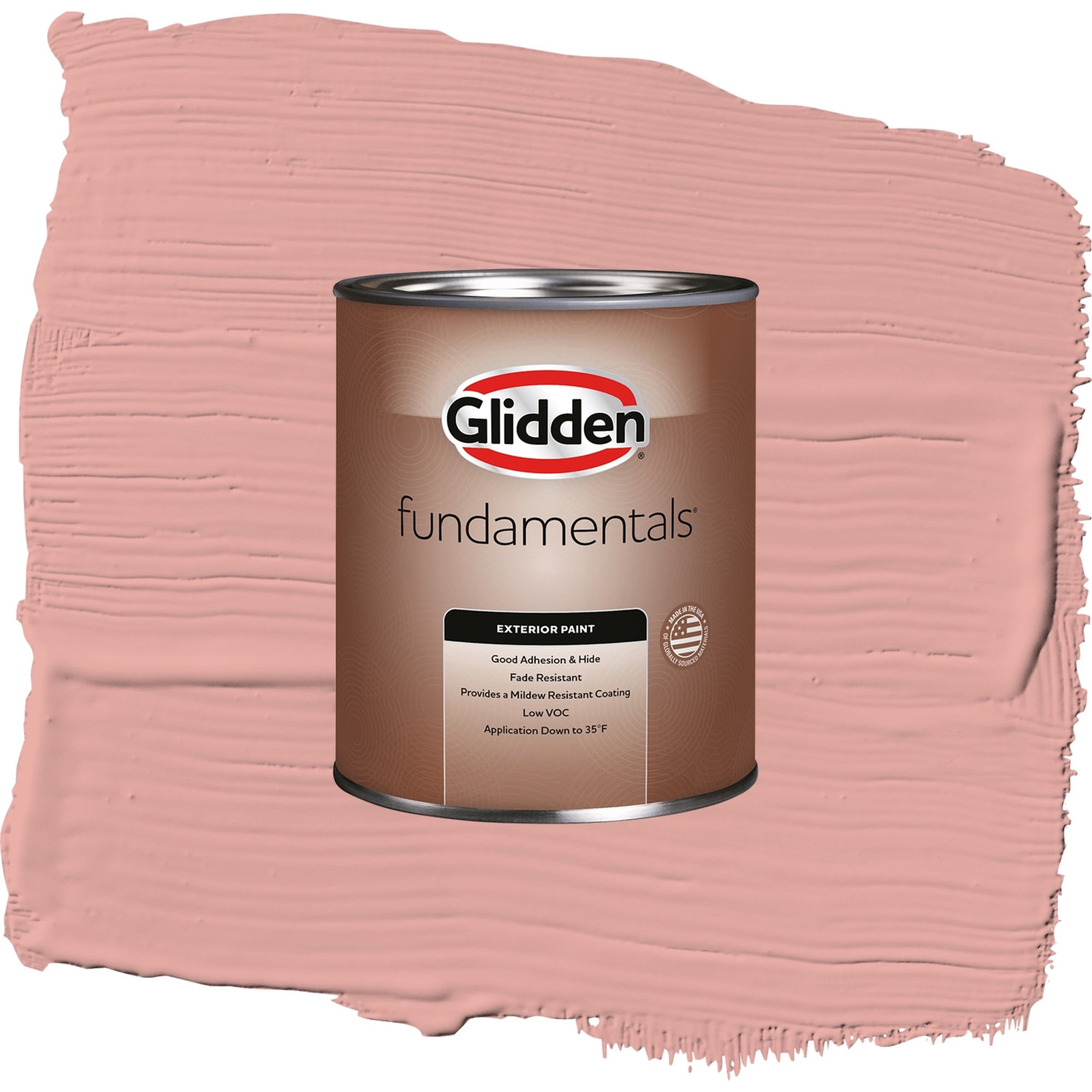 Glidden Fundamentals Coral Cove / Orange, Flat Exterior Paint, 1 Quart