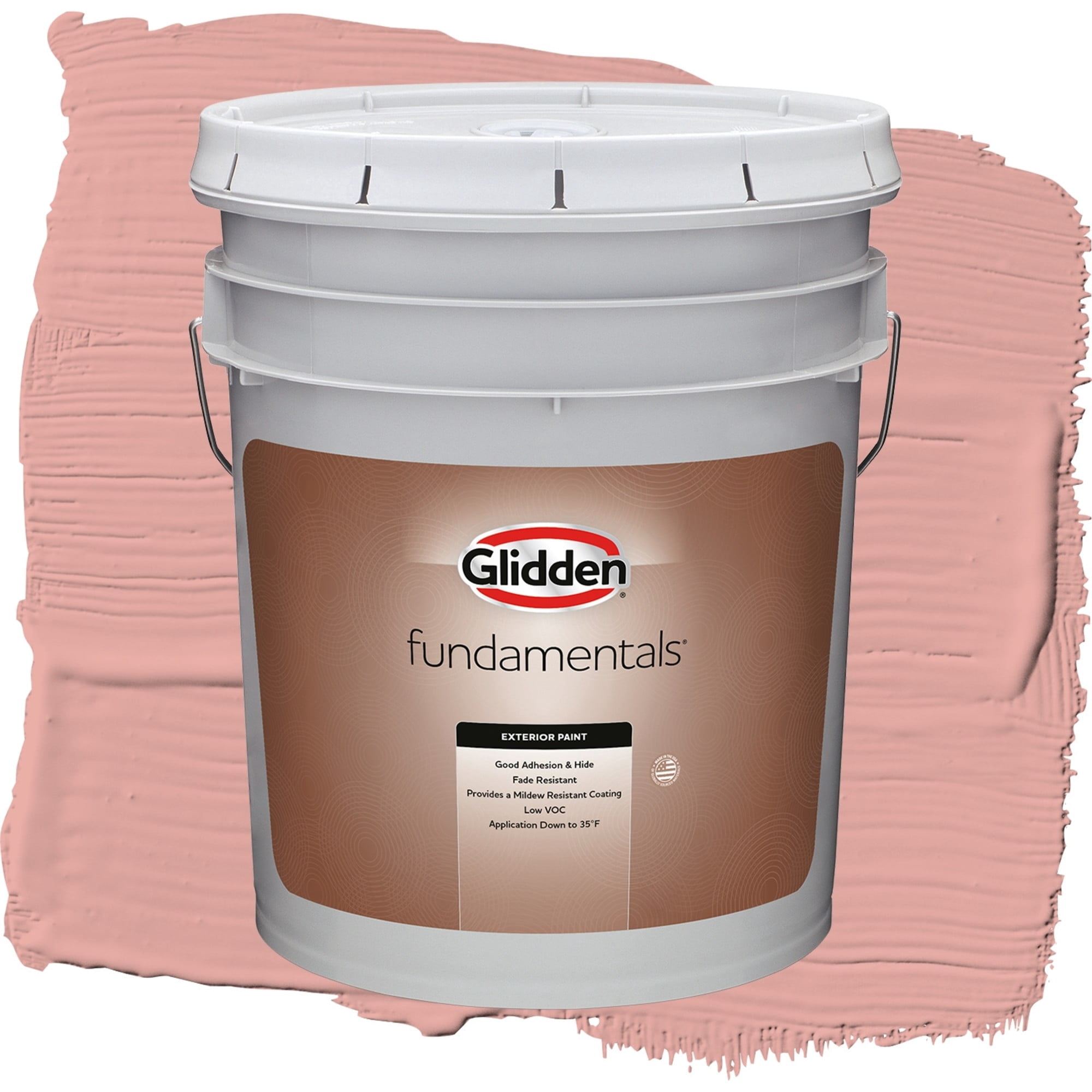 Glidden Fundamentals Coral Cove / Orange, Flat Exterior Paint, 5 Gallon