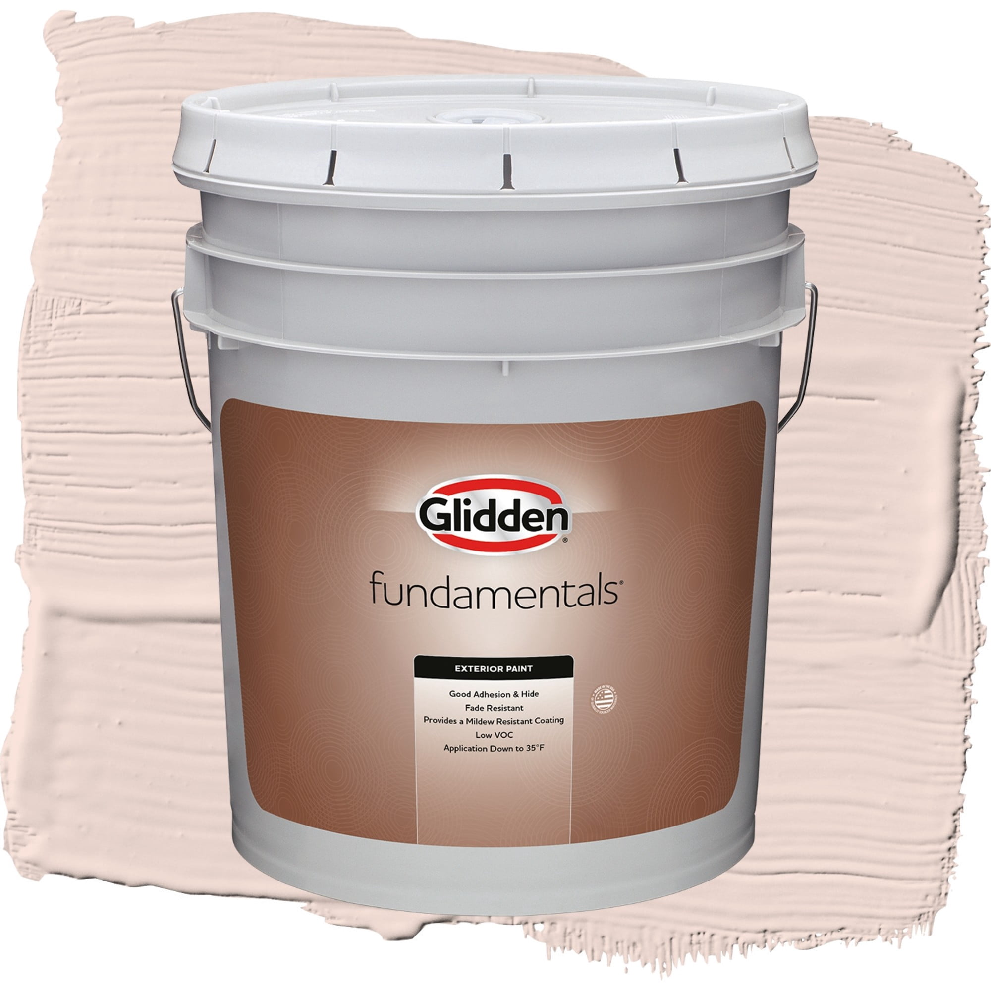 Glidden Fundamentals Coral Cream / Orange, Satin Exterior Paint, 5 Gallon