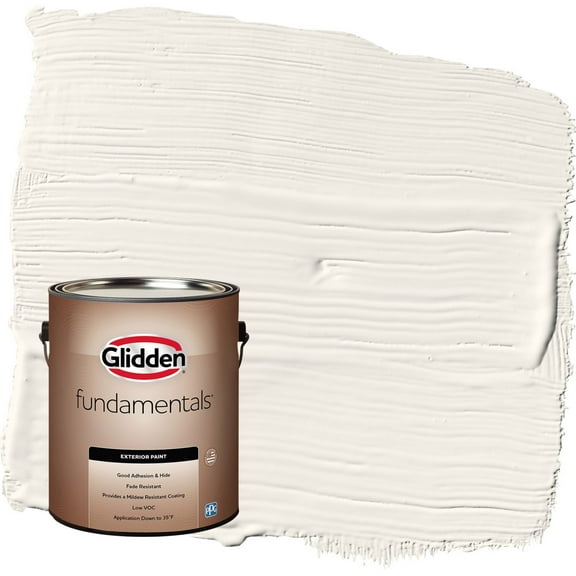 Glidden Fundamentals Cow's Milk / Off White Flat Exterior Paint, 1 Gallon